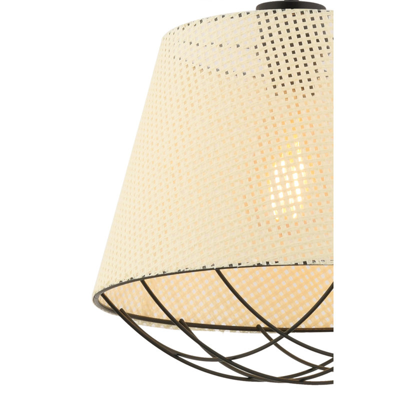 Lustre blanc élégant avec structure en métal, 25,6 po x 25,6 po x 9,4 po | Certifié CE, douille E27 pour ampoule de 60 W maximum, parfaite pour la salle à manger et les espaces de vie, conception élégante avec capuchon en tissu pour les maisons modernes