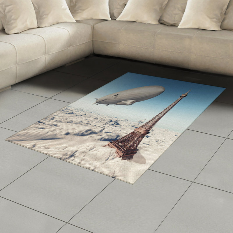 Paris High Density Long Fiber Poly Threads Decorative Area Rug Carpet, Rectangle 4' x 5'8"