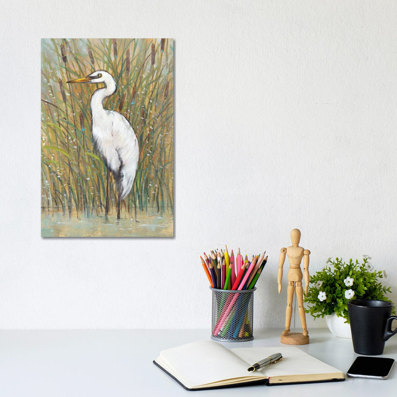 White Egret I by Tim OToole - Wrapped Canvas Print, 20.32 cm H x 30.48 cm W