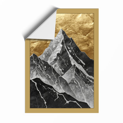 Mountain in Gold Modern - Framed Print