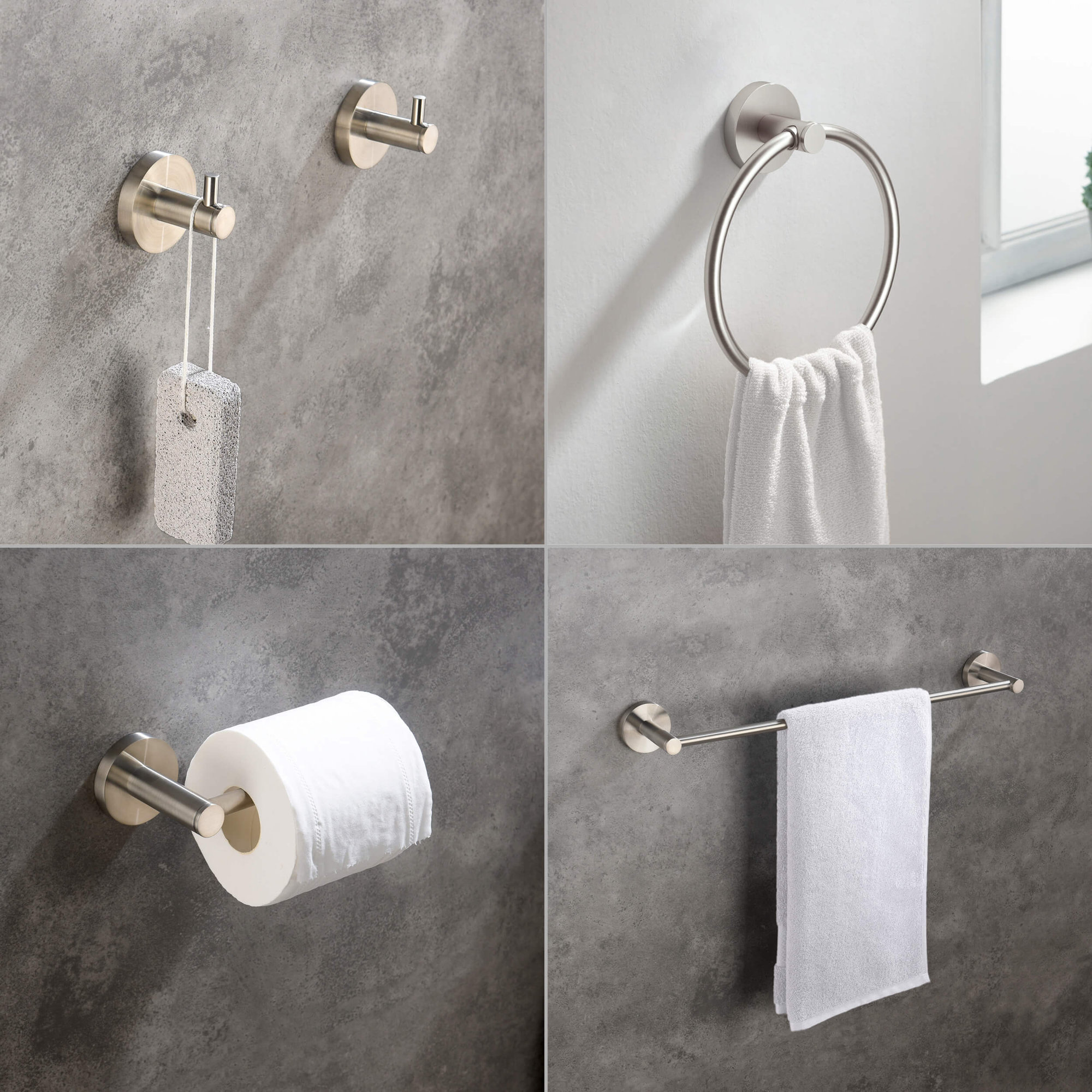 5 - Piece Bathroom Hardware Set, Brushed Nickel