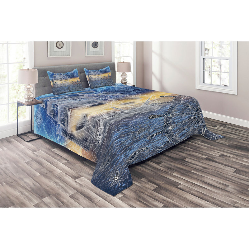 Puppy Eclectic Polyester Coverlet, King Bedspread + 2 Shams