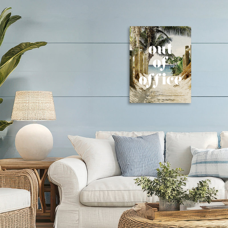 Toile «Out of Office Beach Path», conception par Lil 'Rue, H 20 po x l 16 po