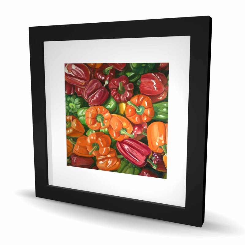 A Lot of Peppers - Rustic, H 16 po x l 16 po, Noir