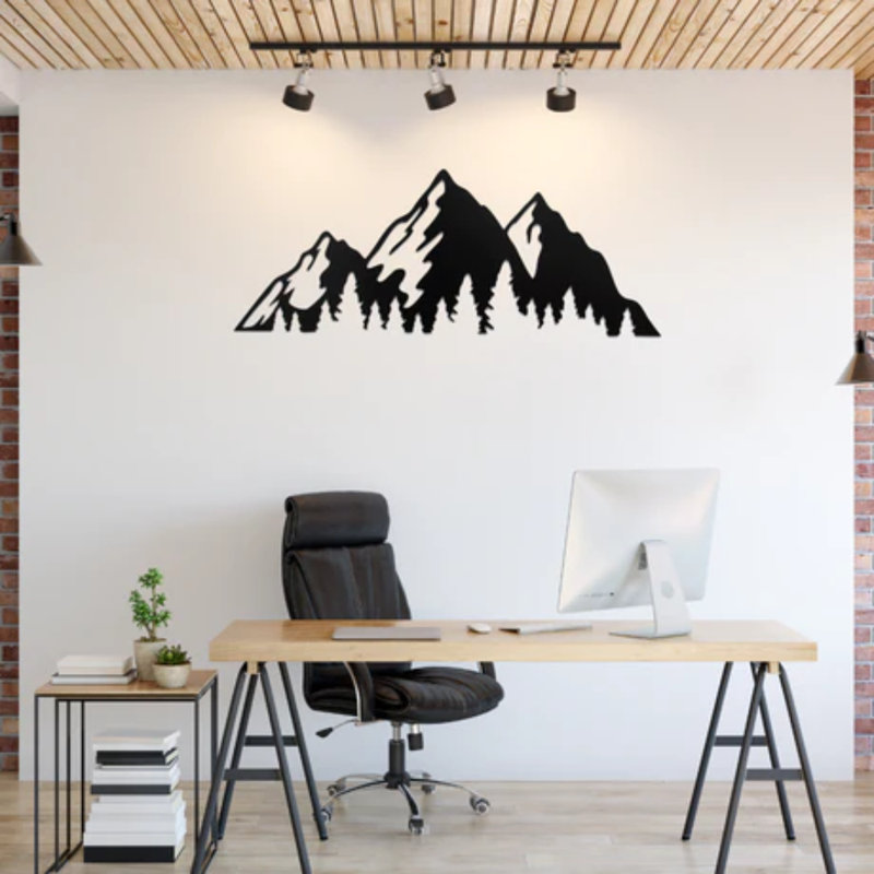 Décoration murale Timberline, Noir, H 60 po x l 16 po x P 0,12 po