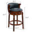 Tabouret de bar pivotant en cuir de vache avec dossier et repose-pieds, tabouret de cuisine de style campagnard-1279332313-1279332319
