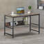 Seabeck 120cm W Rectangle Computer Desk Industrial Rustic Brown Home Office Furniture