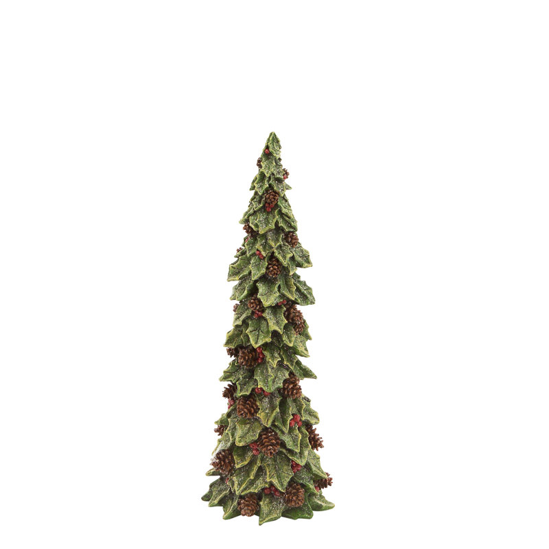 Ensemble 2 pièces d’arbre en polystone holly, Vert