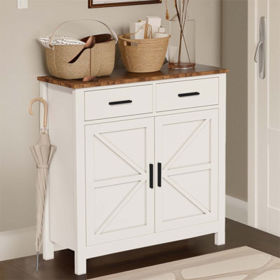 Armoire de rangement de cuisine moderne avec 2 tiroirs et 2 portes, buffet polyvalent pour le salon et la salle à manger