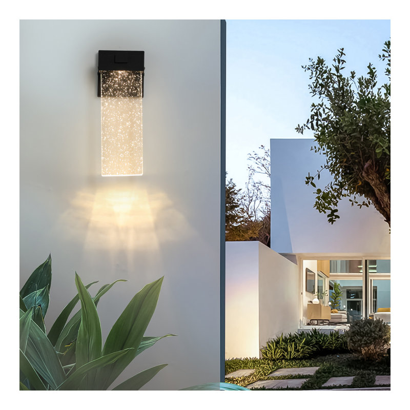 Outdoor Waterproof Transparent LED Wall Lamp Supports Multiple Types of Light Bulbs -12W Per Lamp (2 pack)