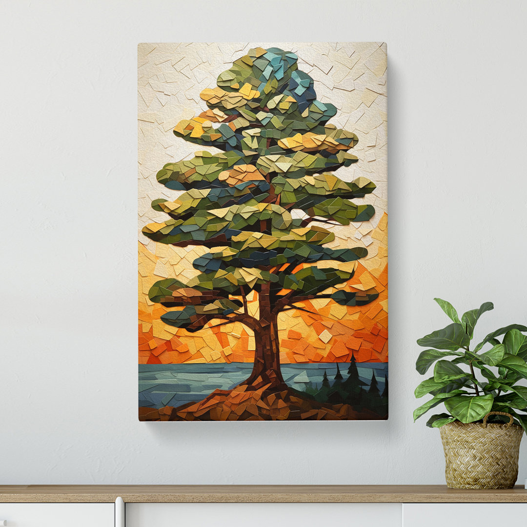 Pine Tree Cubism - Wrapped Canvas