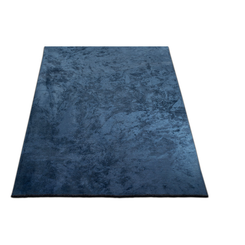 Rapture Hand-Knotted Cotton Navy Blue Area Rug, Rectangle 7'10" x 11'2"