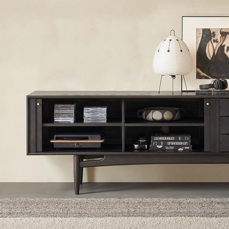 Meuble télé de style rétro américain, Noir brunâtre