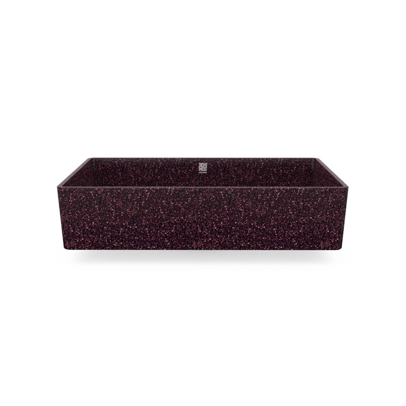 Woodio Cube60 15.75'' Wood Rectangular Bathroom Sink, Berry