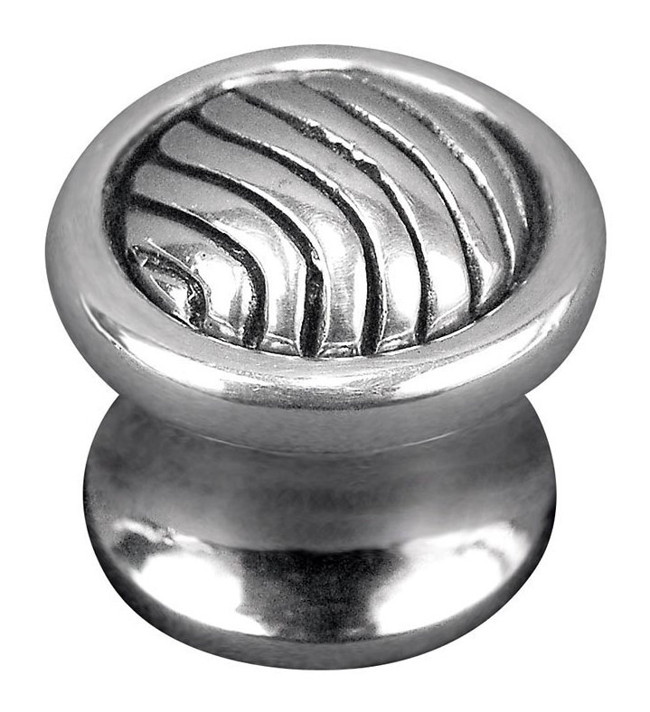 Poignée champignon Sanzio de 1 1/8 po de diamètre, Argent poli