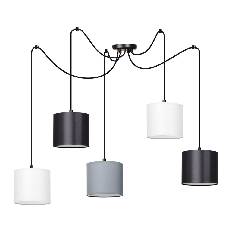 Venita 5 - Light Cluster Pendant, White/Black/Grey, White/Black/Grey