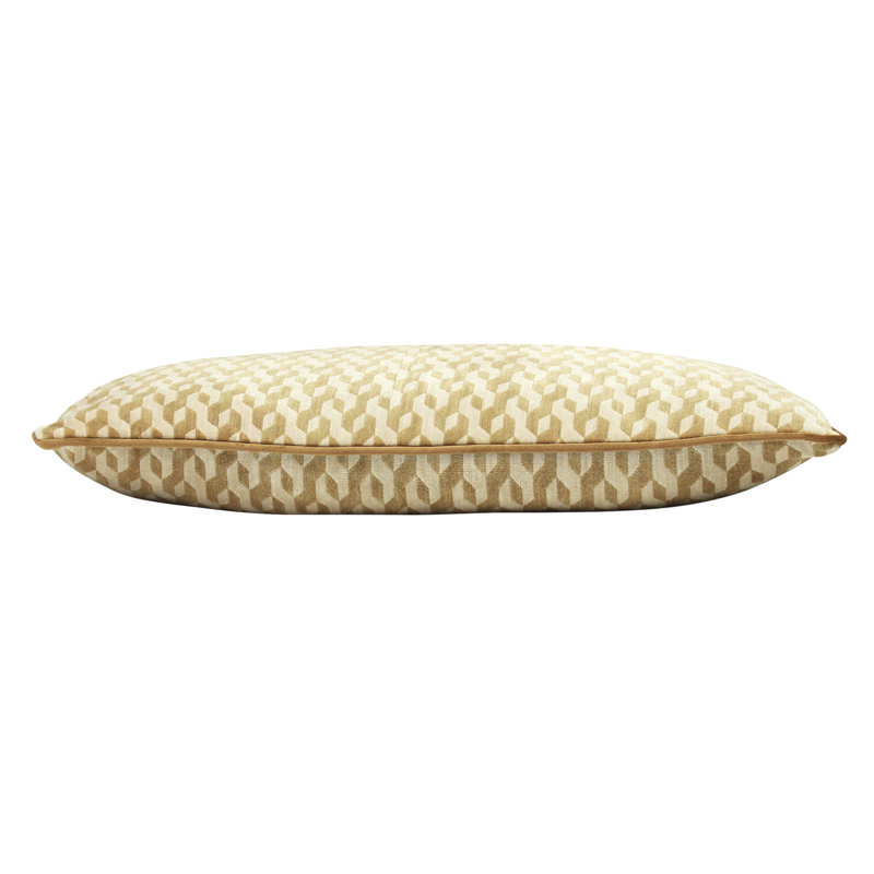 Kai Dione Geometric Rectangular Cushion Cover, Old Gold