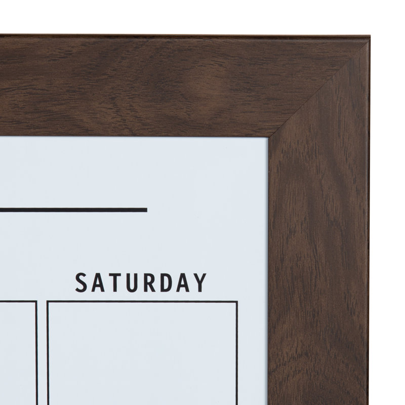 Brucie Magnetic Plastic Dry Erase Board, Walnut Brown