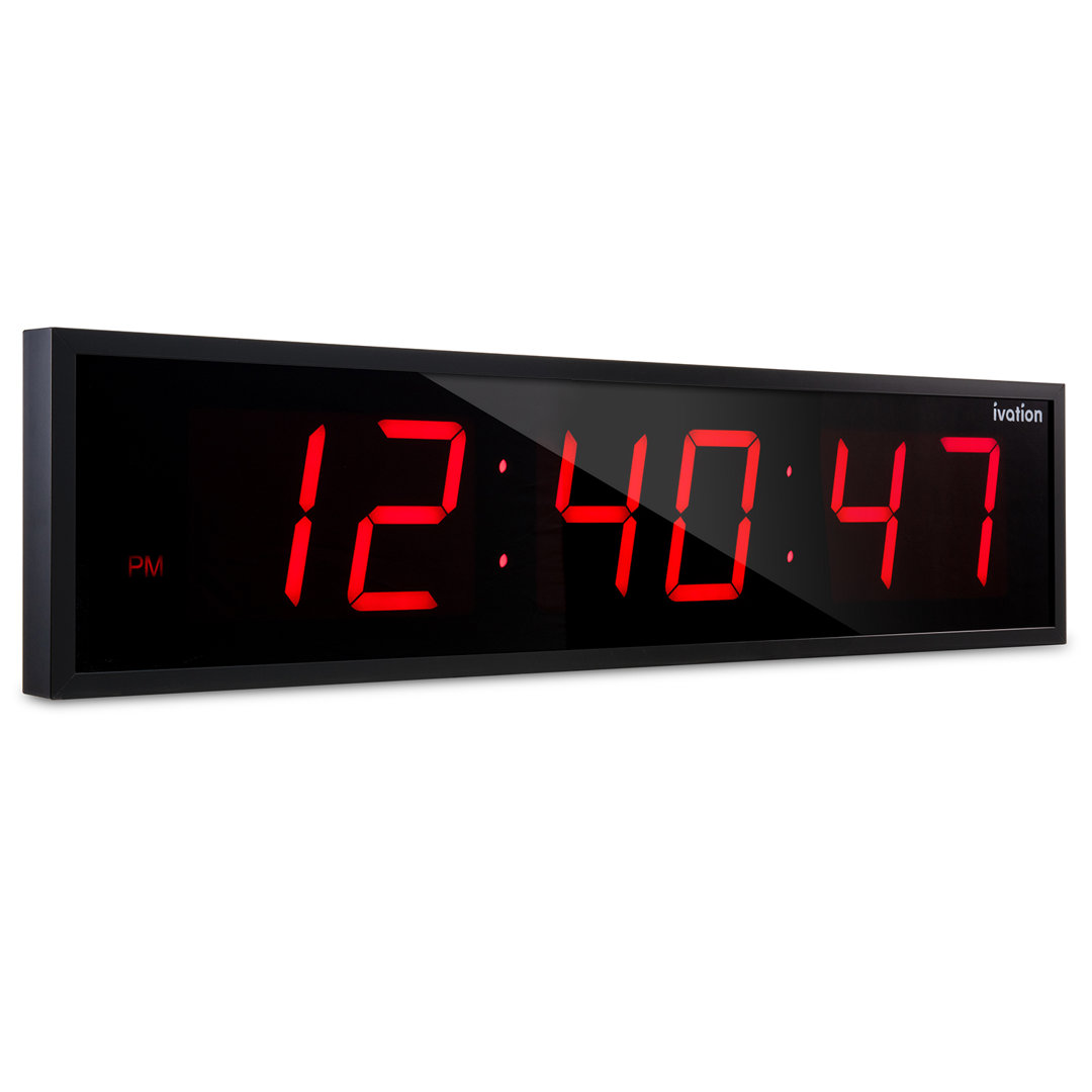 Large Digital LED Calendar Wall Clock Ivation 