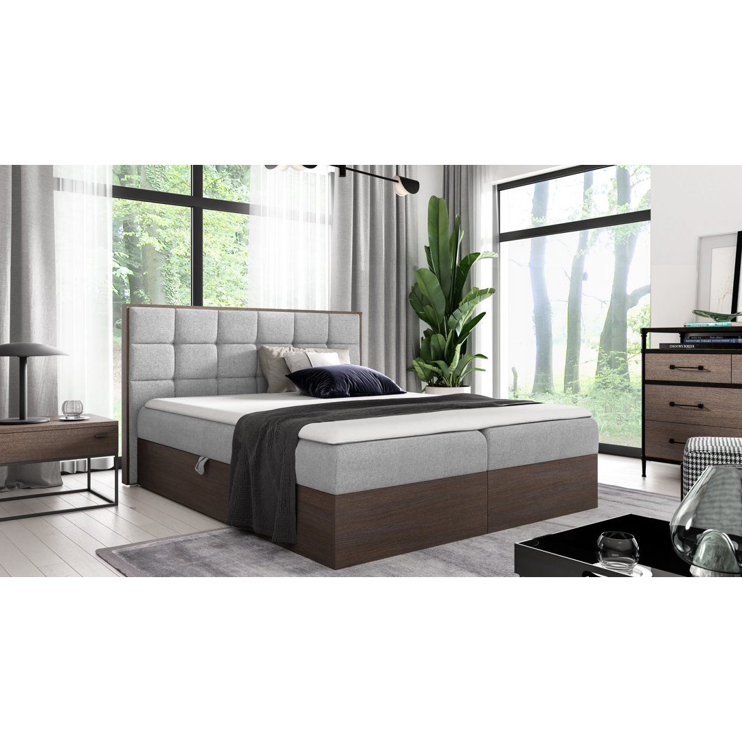 Boxspringbett Nawaal mit Topper und Stauraum