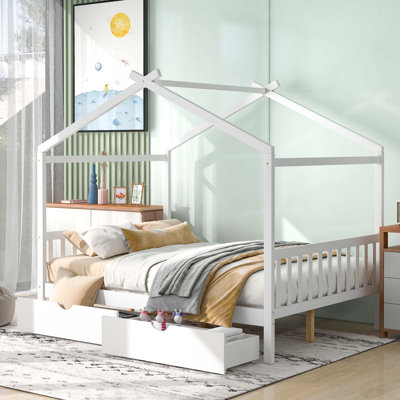 Full Bed with Roof Frame,Platform Bed,Bed Frame