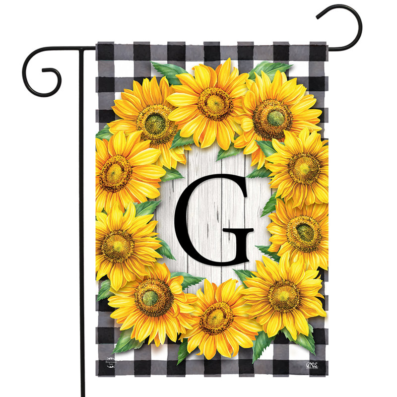 Drapeau de jardin tournesols monogramme G