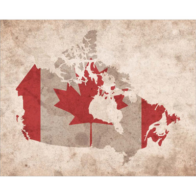 Carte avec superposition de drapeau Canada par Color Me Happy, art mural sur toile