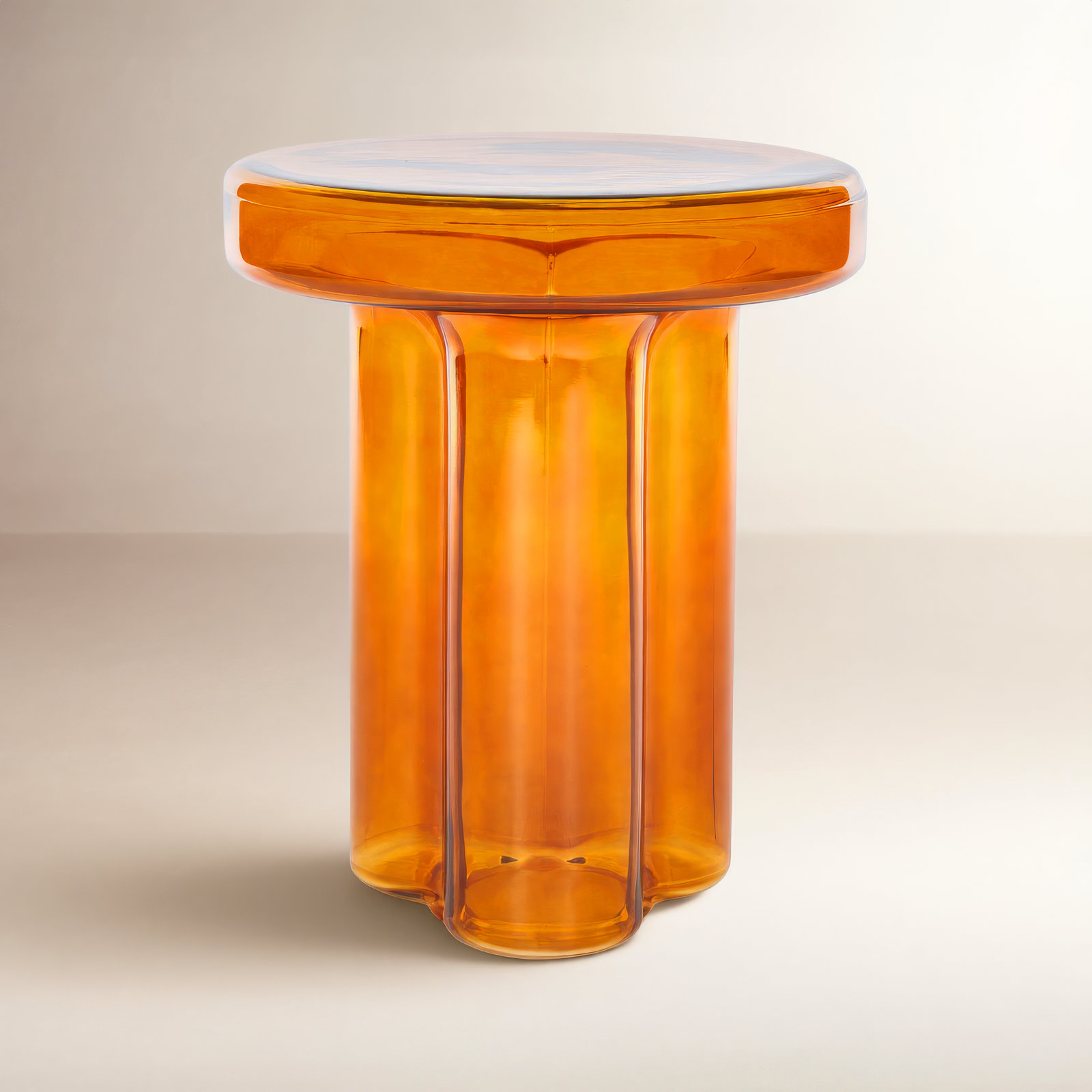 Padraic Glass End Table, Orange