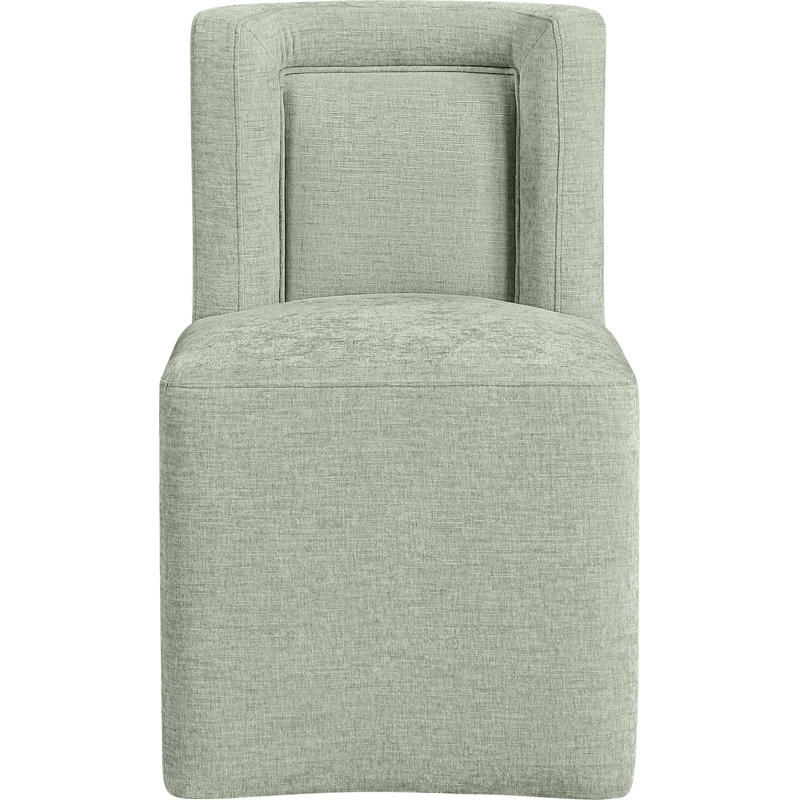 Chaise rembourrée Duvina, Tissu chenille menthe