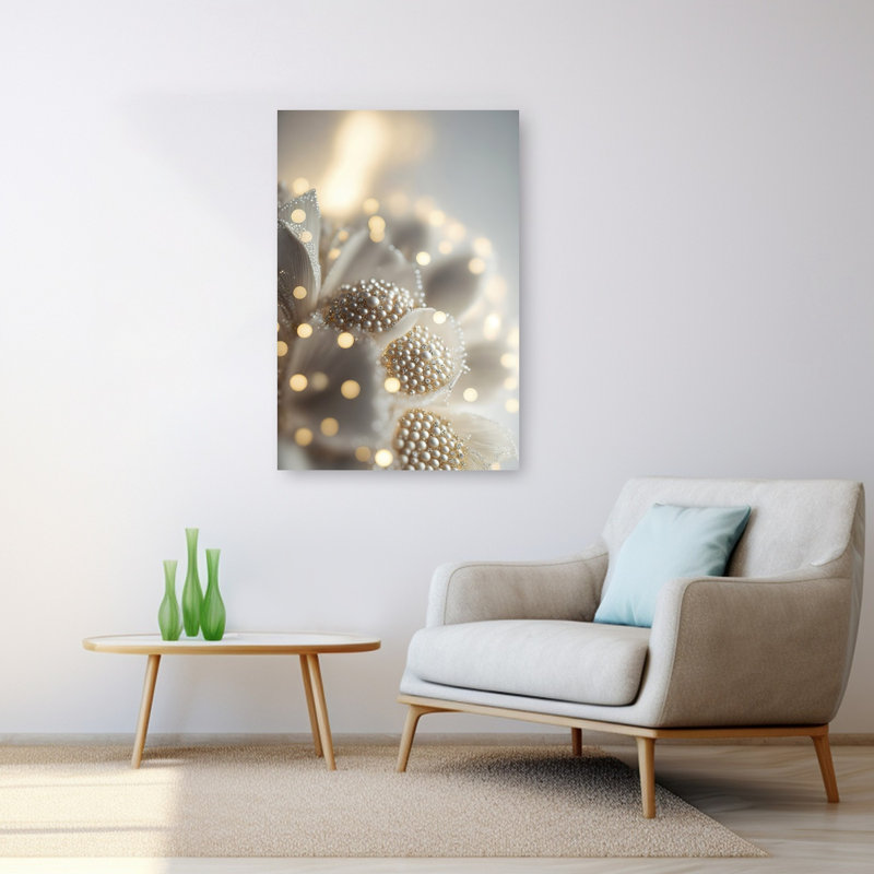 Rêve de fleur de perle - Affiche murale délicate, élégante et éthérée, H 48 po x l 32 po
