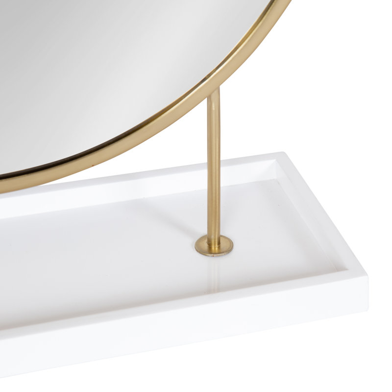Abdul-Malik Metal Mirror, Gold/White