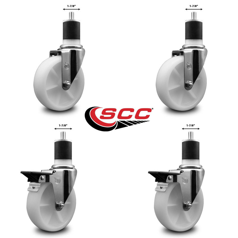 Ensemble de roulettes extensibles pivotantes en nylon 1-7 / 8 pouces à 2 roues SCC