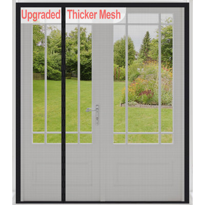 Reversible Left Right Side Opening Wide Magnetic Screen Door For Sliding & French Doors,Heavy Duty Thicker Reinforced Mesh Bug Door Screen Magnetic Closure,Screen 74.8" X 81",Fits Door To 72"X80"
