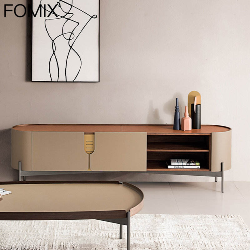 Meuble télé moderne et minimaliste en bois massif, Noir, noir, noir, noir, 78.74"