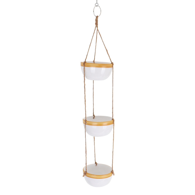 Ceramic Hanging Planter, Gold
