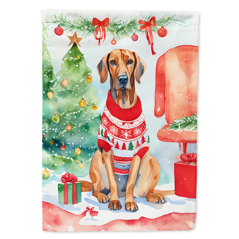 Drapeau de Noël Redbone Coonhound, H 40 po x l 28 po