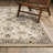 Abena Traditonal Bordered Beige/ Grey Wool Blend Area Rug-1564531103
