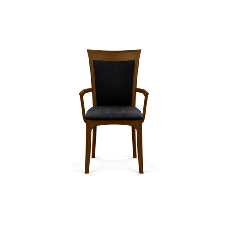 Morgan 19.25'' H Upholstered Armchair, Natural Walnut, Microseude Onyx