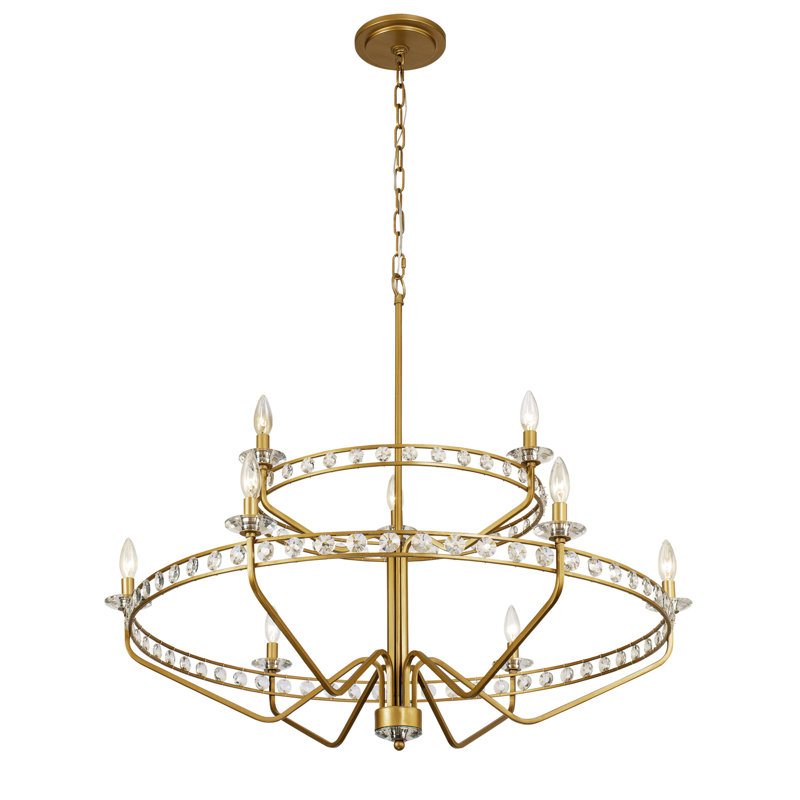 Monroe Glam 9-Light Black Crystal Chandelier, 32.75" Tall