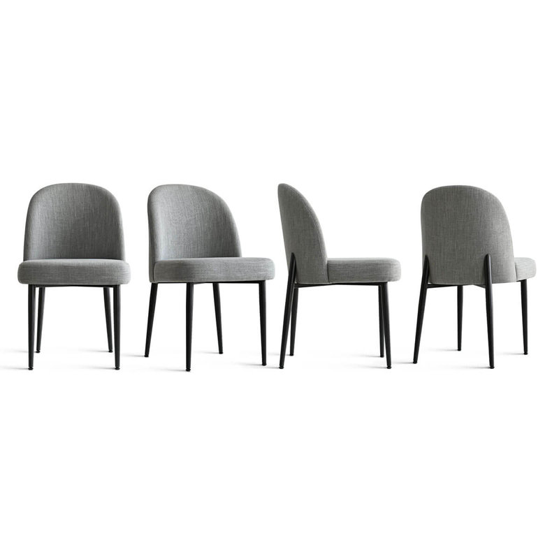 Linen Upholstered Parson Chair(Set of 4), Gray