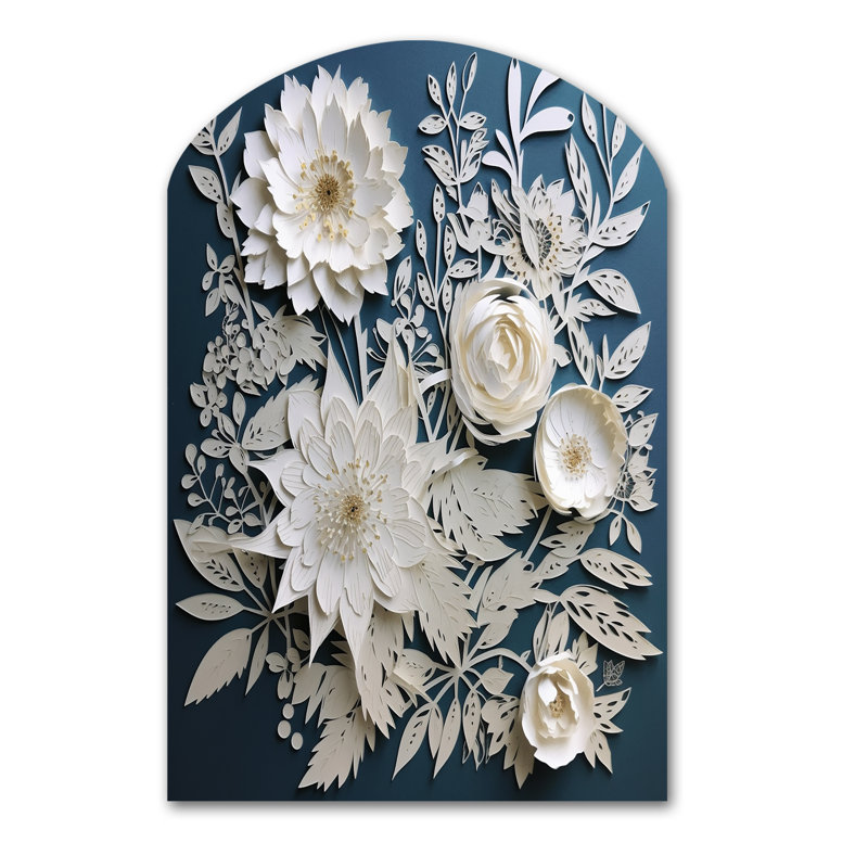 Whitehaven - Bouquet asymétrique en métal, sculpture murale en arche, H 43 po x l 33 po