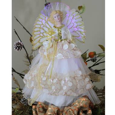 Northlight 10 Gold Angel Tree Topper, Warm White Lights