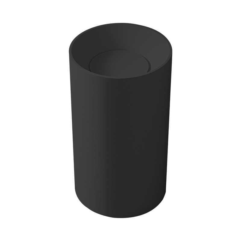 Solid Surface Round Pedestral Sink, Matte Black