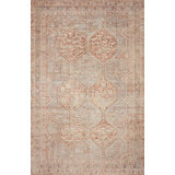 Chris Loves Julia x Loloi Jules Geometric Tangerine/Mist Area Rug