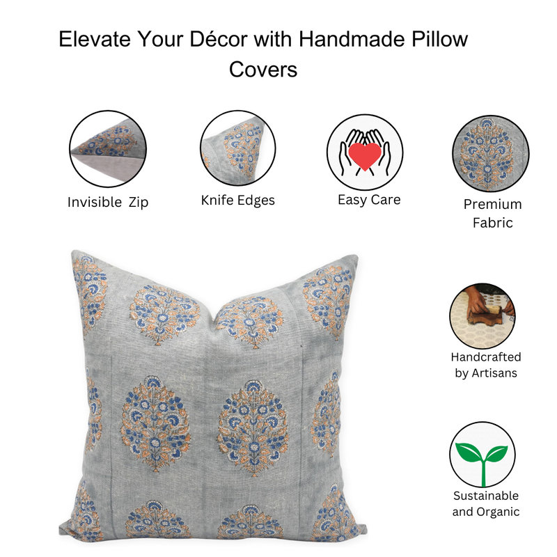 Linen Square Indoor/Outdoor Pillow Cover, 14" x 14"