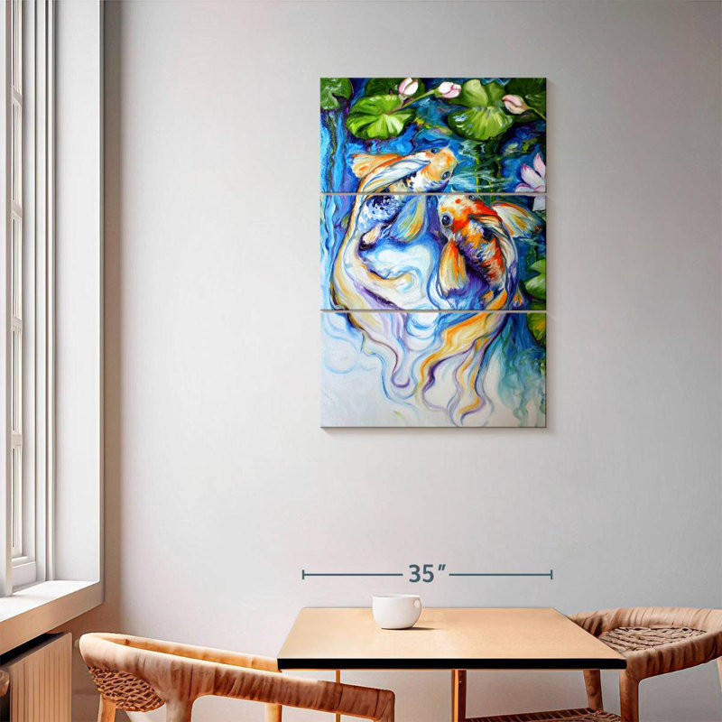 Brampt Koi Koi And Lily, 57" H x 36" W