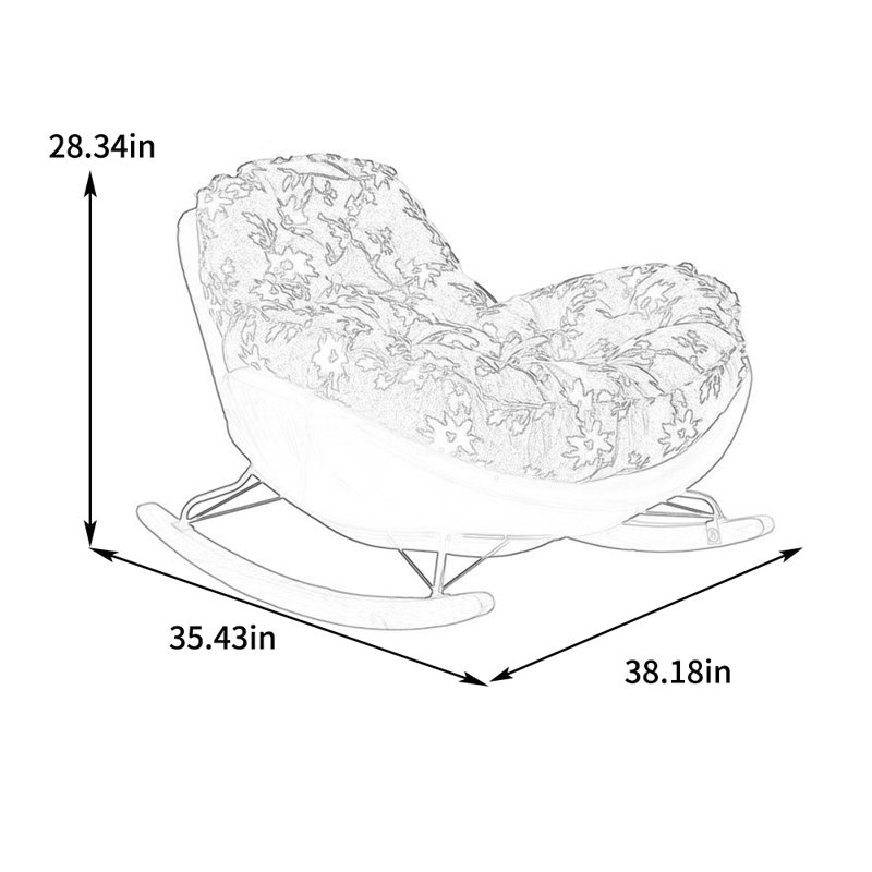 Chaise berçante ergonomique en bois massif