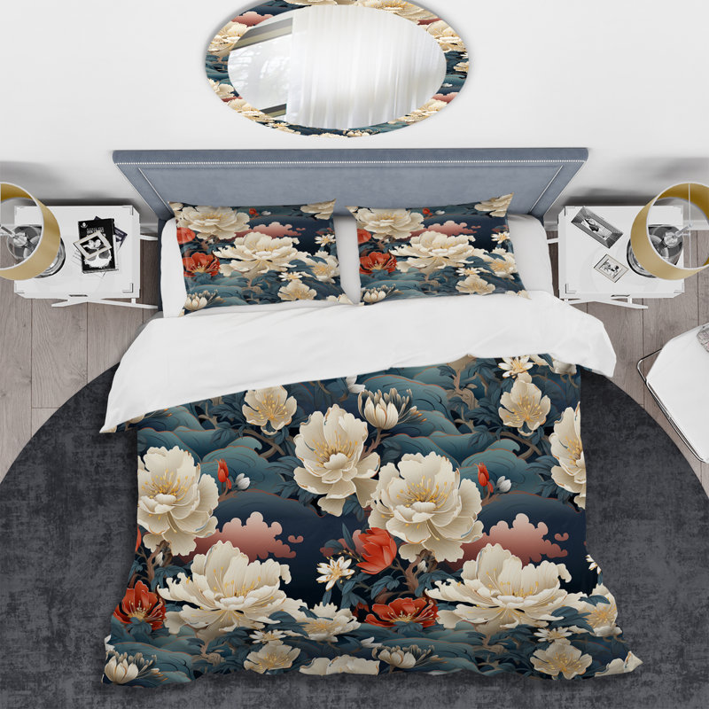 La dynastie Ming influence la literie, Housse de couette pour grand lit et 2 taies décor