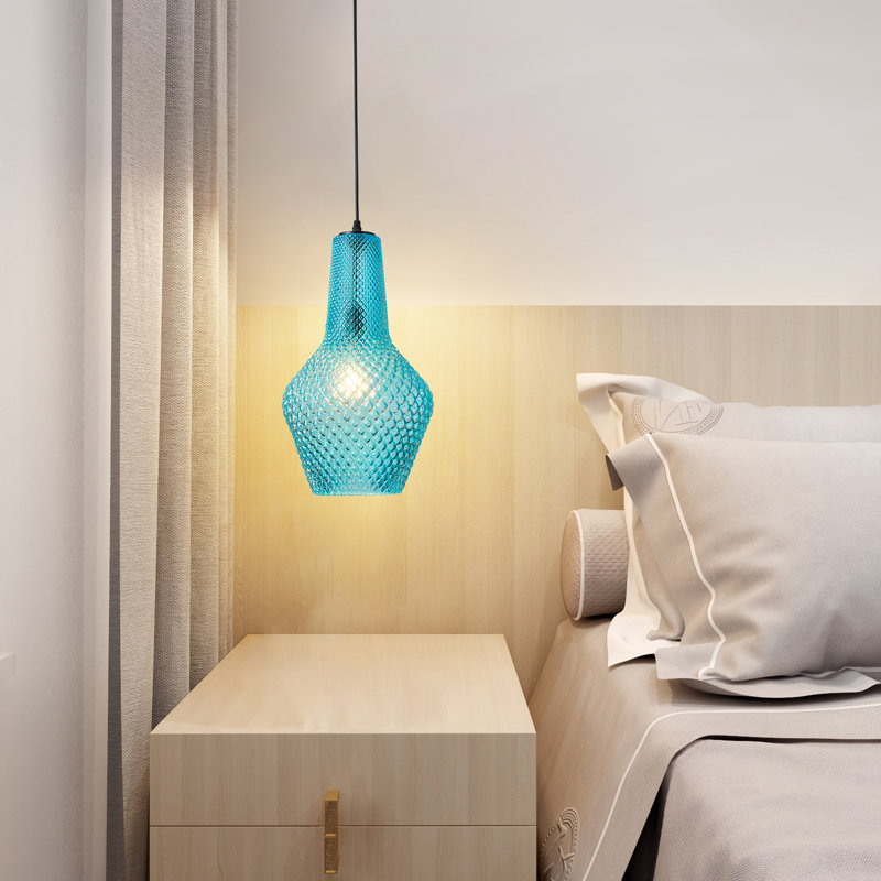 1 - Light Single Geometric Pendant, Blue