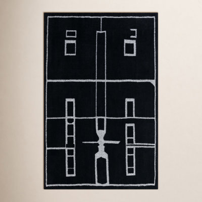 Murcia Handmade Wool Black Rug